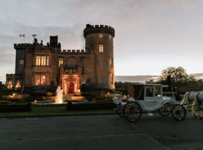 Castle and carriage outside