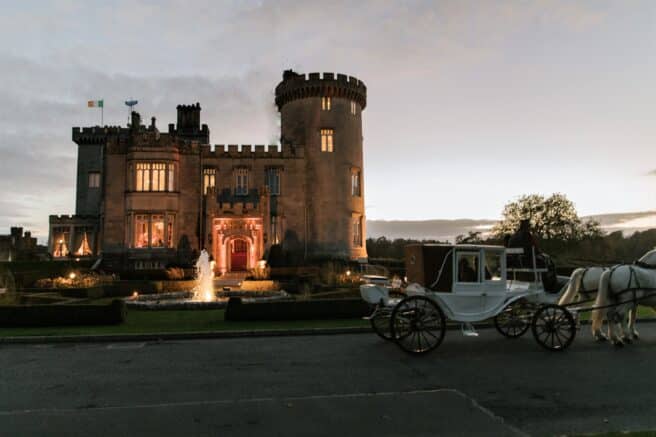 Castle and carriage outside