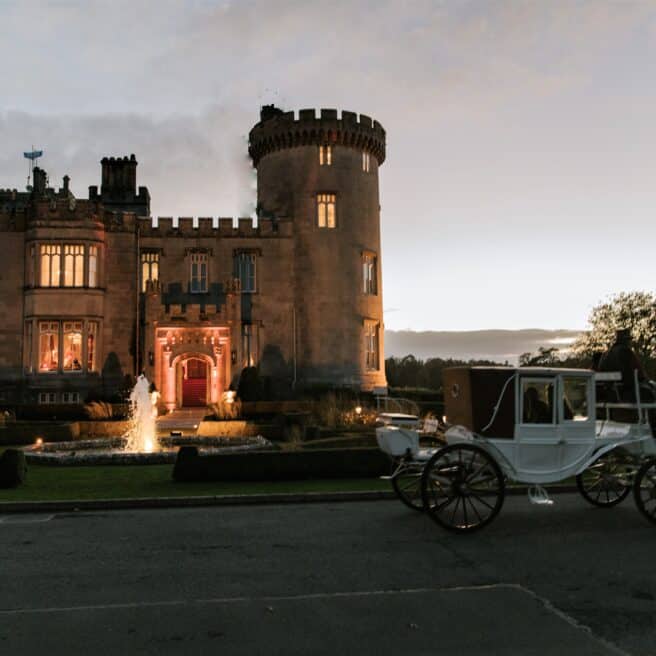 Castle and carriage outside