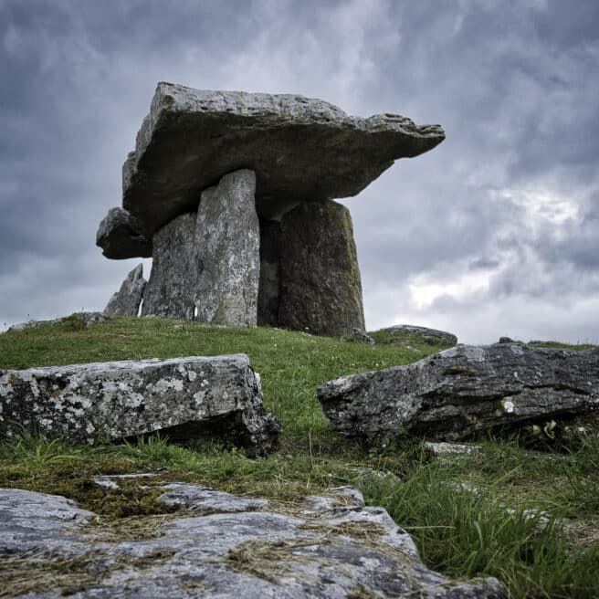 The Burren, County Clare, Ireland. The Burren and Cliffs of Moher UNESCO Global Geopark.