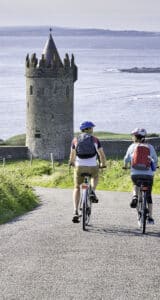 Doonagore Castle is Doolins iconic tower house castle on the hill overlooking Doolin Point. The castle is now in private ownership and its lucky owners have one of the most coveted views in Ireland.